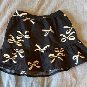 Carter's Black Mini Skirt with Cream Bow Design